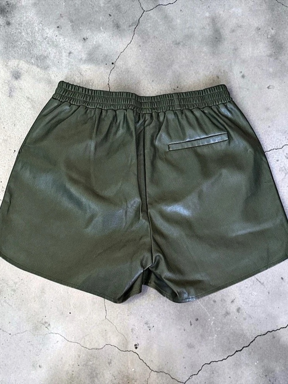 NWOT High Waist Green Shorts - Picture 2 of 6